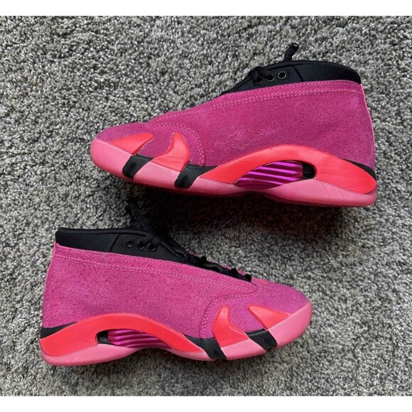 Nike Air Jordan 14 Retro Low Shocking Pink Size 5.5 Women's - Picture 2 of 7